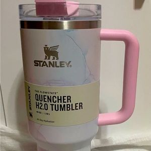 40oz Stanley water color tulle pink